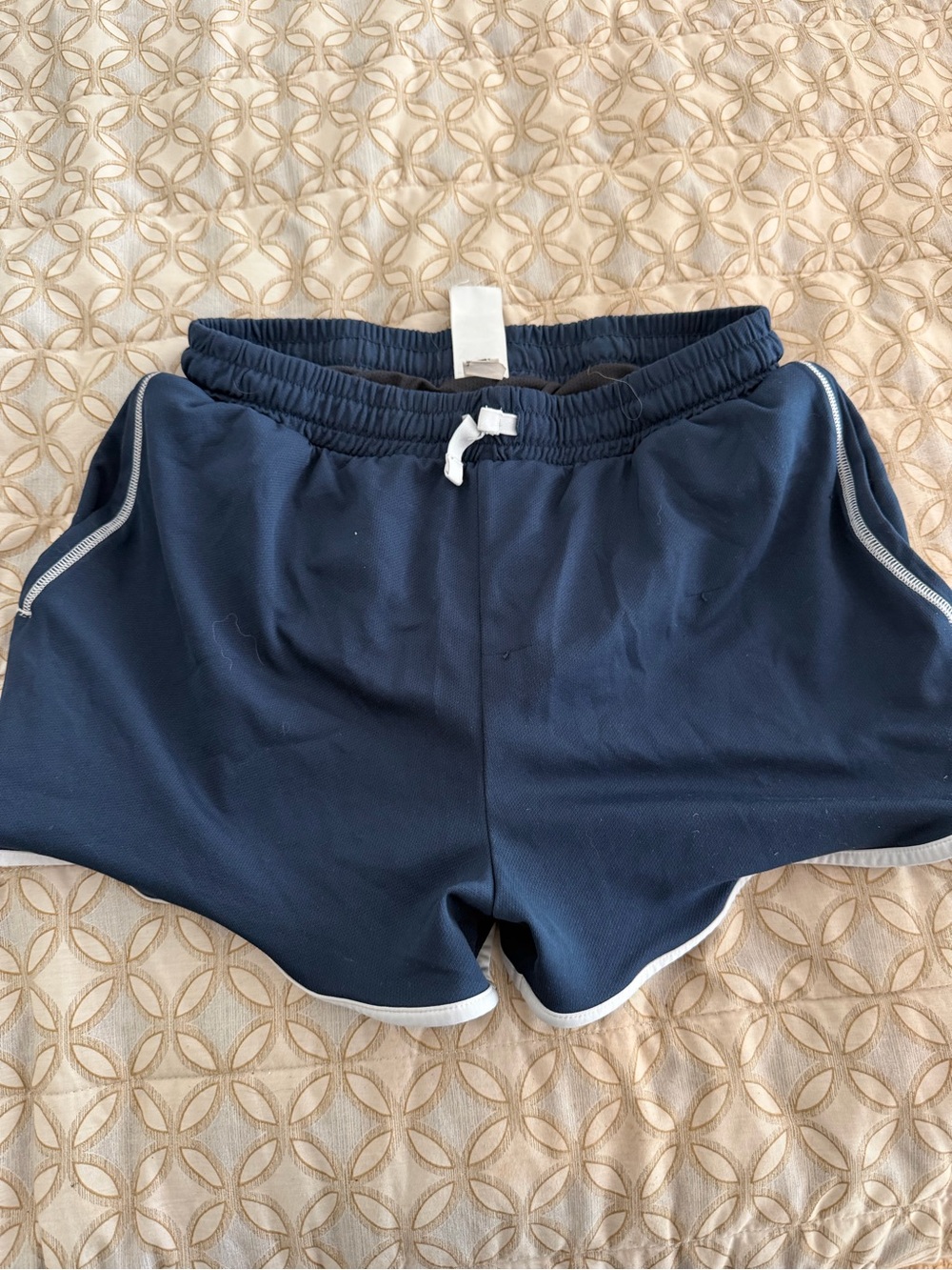 Gymshark Navy Blue Athletic Shorts with Dark Trim